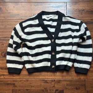 Jon & Anna Black and White Striped Cardigan